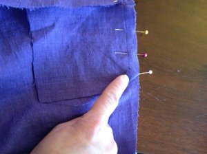 leave a 1/2 inch seam allowance on the gusset